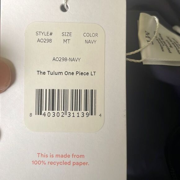 Andie Swim The Tulum One Piece LT Swimsuit Navy Size Medium long torso NWT - Picture 7 of 7